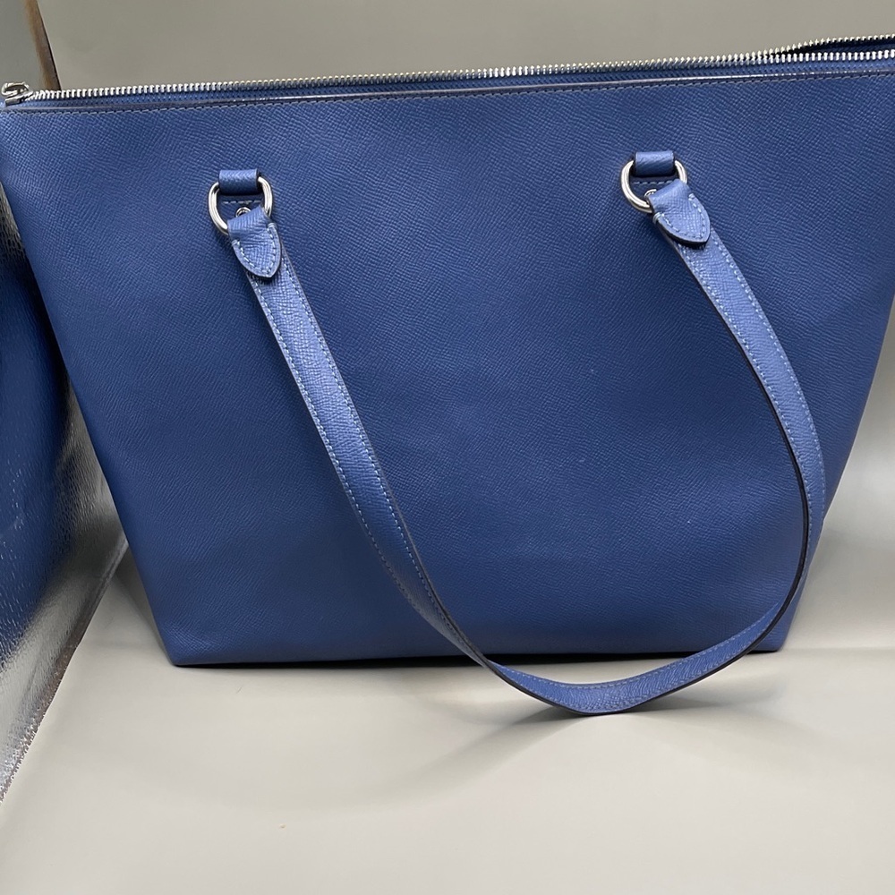 Coach Large Royal Blue Leather Tote G1978-F79608 Striking Coach BIG - Picture 4 of 10